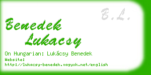 benedek lukacsy business card